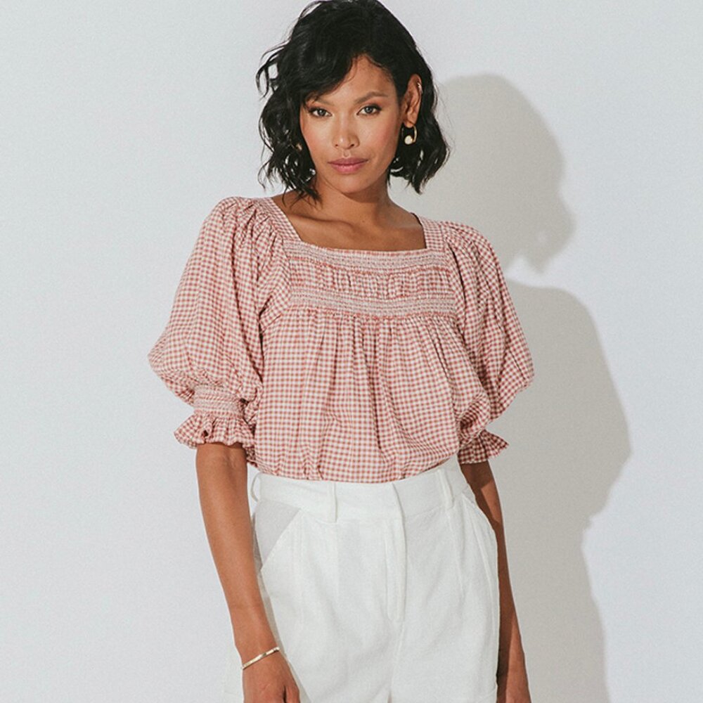 Nahia Blouse | Rose Gingham